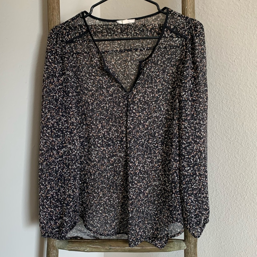 ANTHROPOLOGIE Paint Splatter Print Blouse